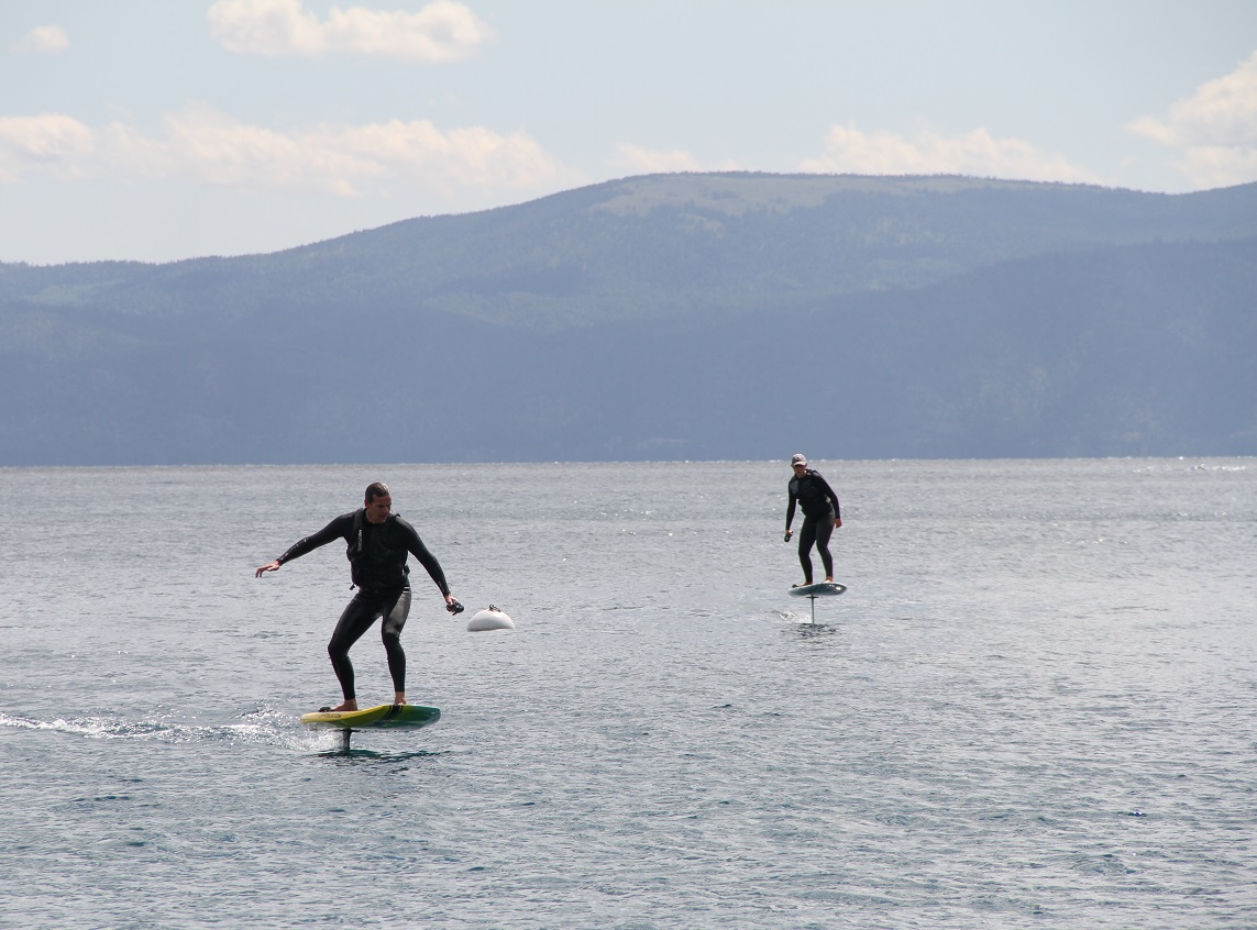 electric hydrofoil on lake tahoe west shore